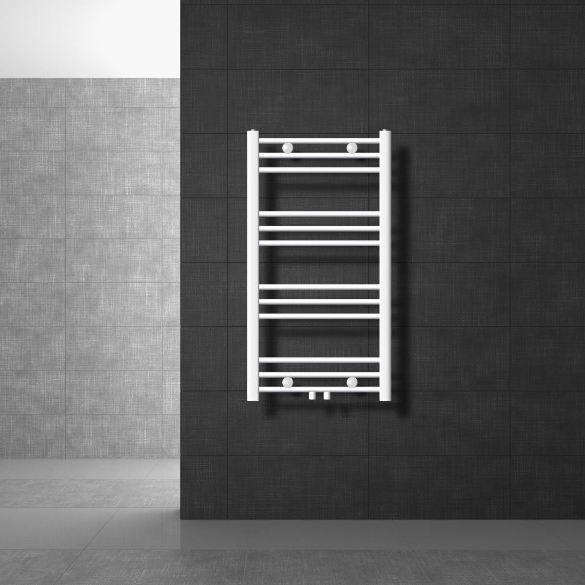 BADHEIZKÖRPER Sahara 500x800 mm Weiß gerade mit Mittelanschluss - Weiß, Metall (50/80/3cm) - LuxeBath