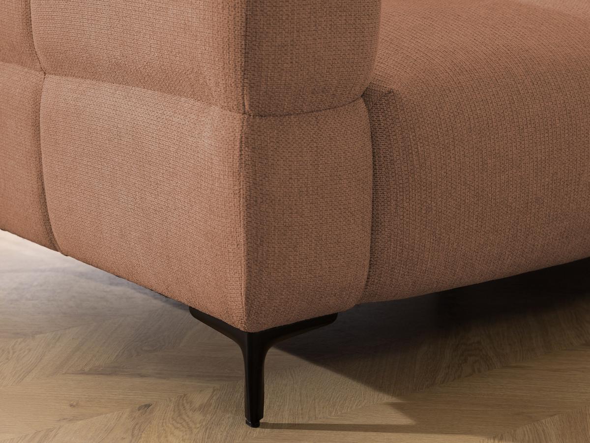 SESSEL Cardea in Bubble-Optik aus weichem Terrakotta Strukturstoff mit hohem Sitzkomfort - Terracotta/Schwarz, Holz/Textil (102/80/97cm) - S-Style Möbel