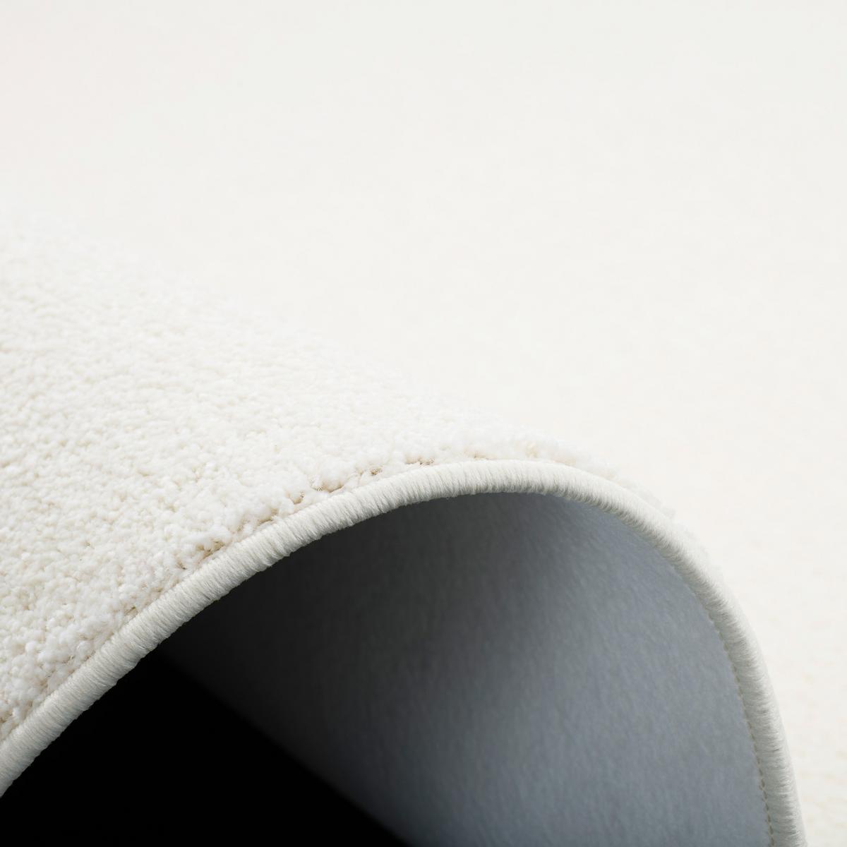 HOCHFLOR VELOURS TEPPICH LUNA RUND - Weiß, Textil (100/100cm) - Snapstyle