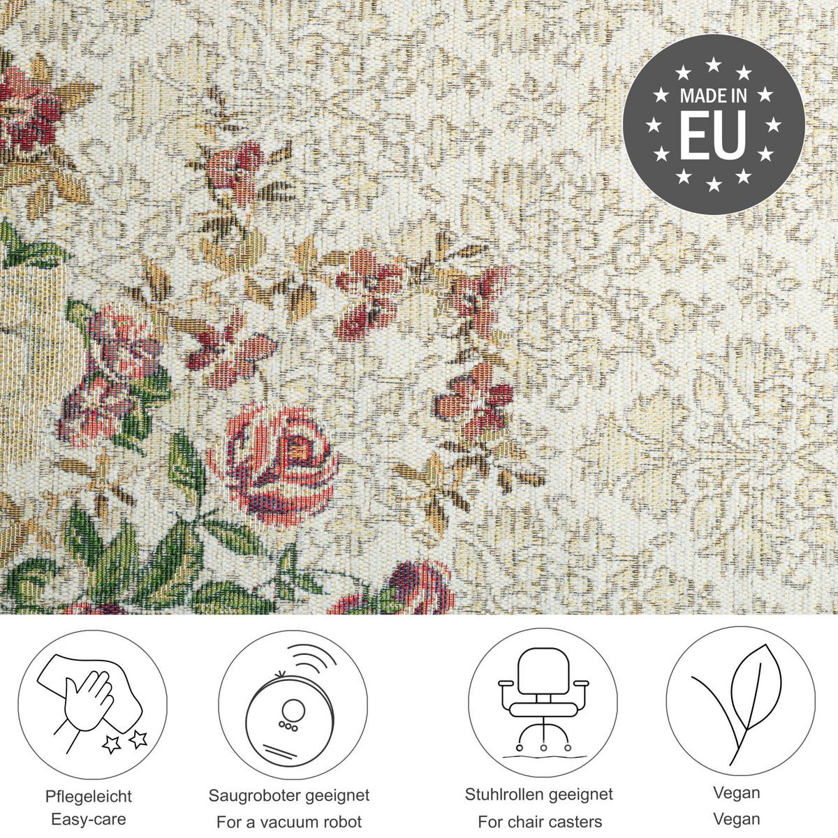 FLACHWEBTEPPICH Flomi Florence 160x230 cm - Beige, Textil (160/230cm) - THEKO