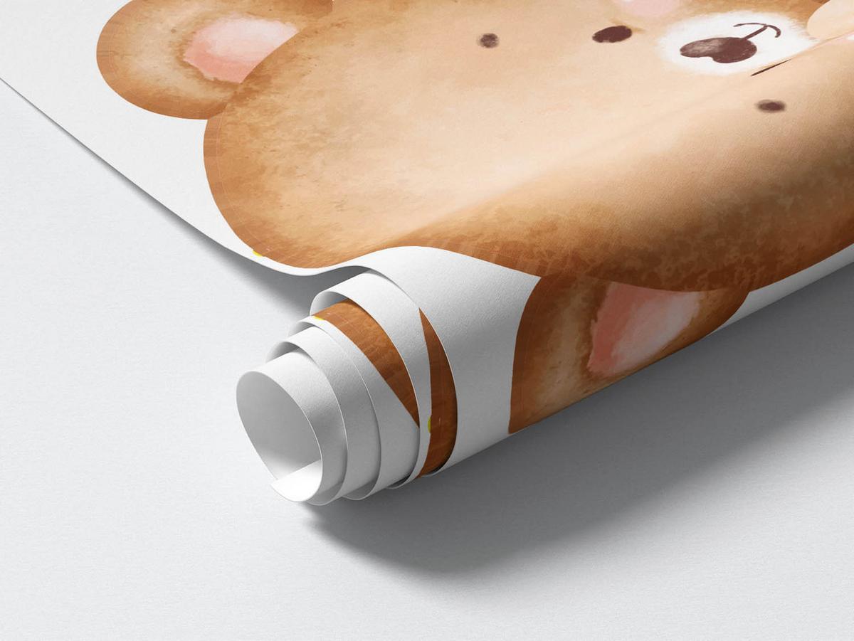 WANDAUFKLEBER 100x172cm - Pastellfarbene Teddybären - Multicolor, Kunststoff (100/172/0.1cm) - Wallfluent