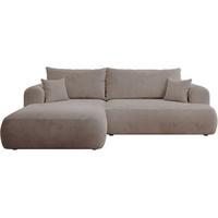 ECKSOFA Ovo Cord mit Cordbezug Beige, links - Beige/Schwarz, Textil (260/165cm) - Selsey