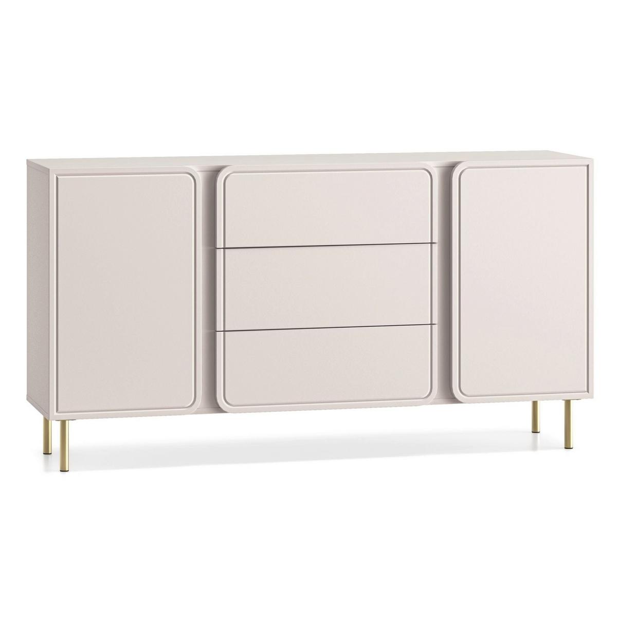 SIDEBOARD Loppa Kaschmirbeige 160 cm - Beige/Goldfarben, Holzwerkstoff/Metall (160/85/40cm) - Selsey
