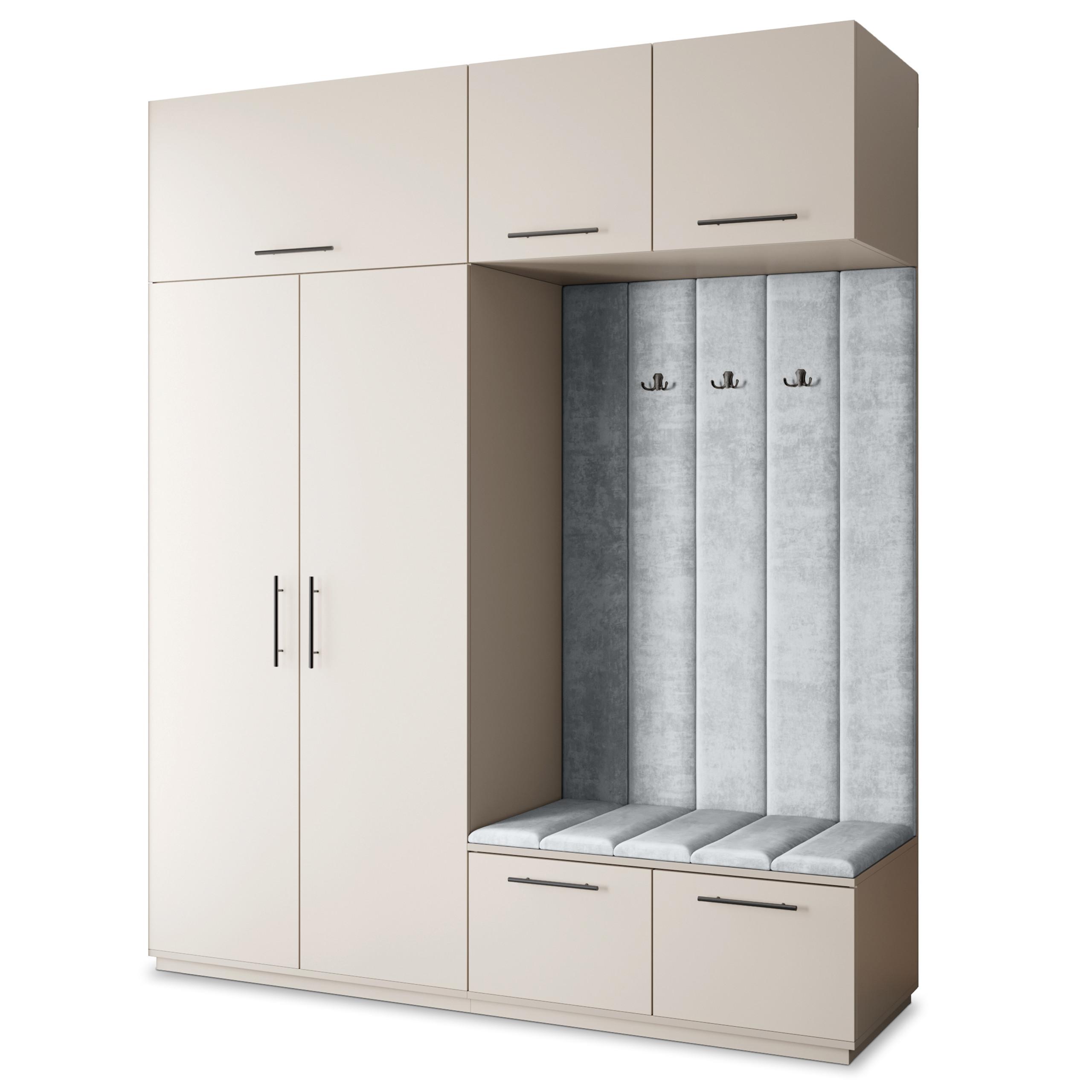 GARDEROBENSCHRANK REMA 200/240/60 cm Modern Kaschmir - Kaschmir/Hellgrau, Holzwerkstoff (200/240/60cm) - MASSENO