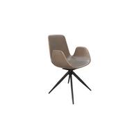 DREHSTUHL QUEN Grau Kunstleder Drehbar (180°) - Grau, Leder (55/82/55cm) - KAWOLA