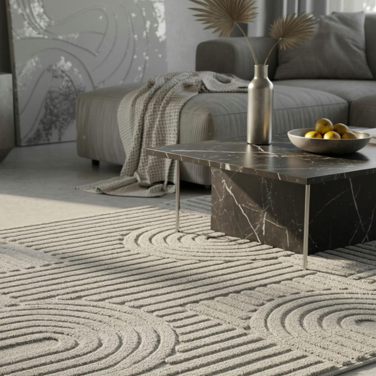 HOCHFLORTEPPICH RIGI, im Skandi-Boho-Stil, Silber, 80 x 150 cm - Silberfarben, Textil (150/80cm) - KADIMA DESIGN