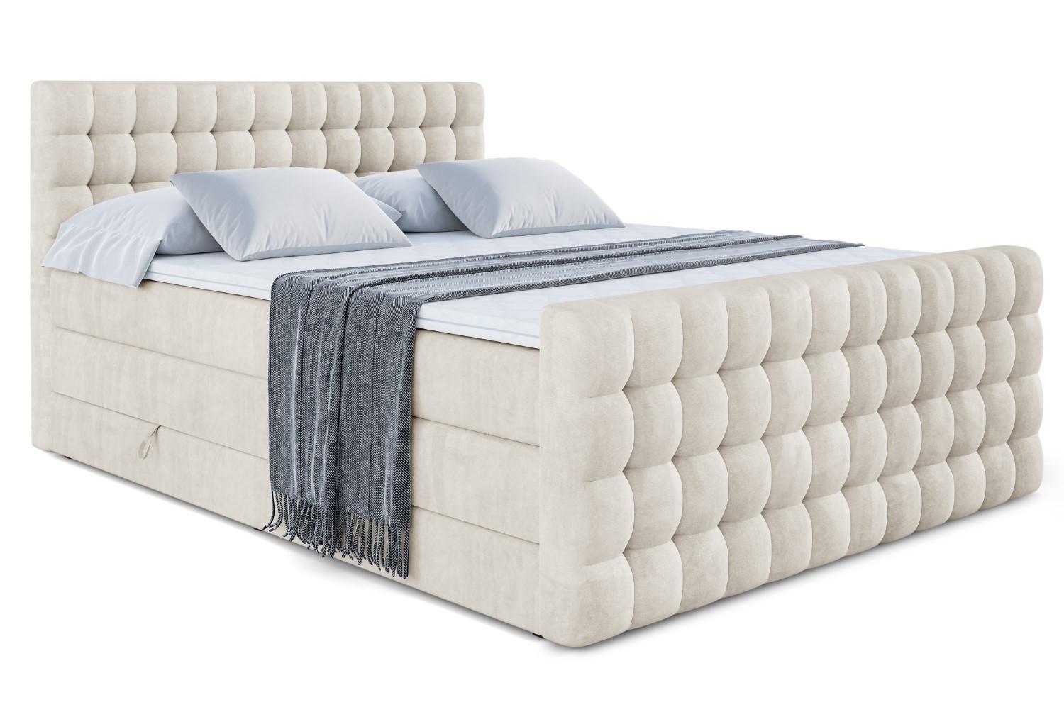 BOXSPRINGBETT VIONE-Z KING - 140 x 200 - H3/H4 - Ecru - Ecru, Holzwerkstoff (140/200cm) - ALTDECOR
