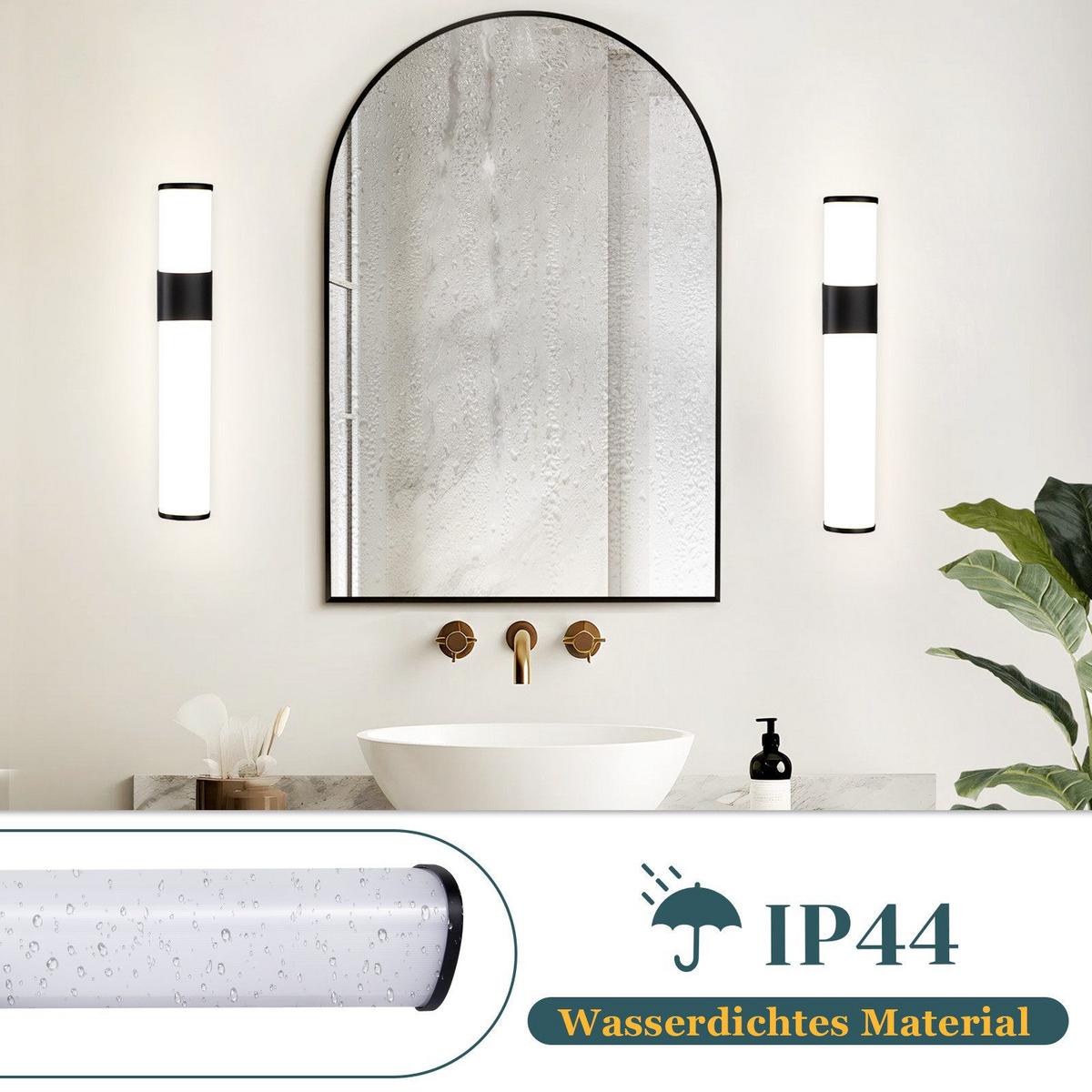 SPIEGELLEUCHTE WIESBADEN(1ER-SET) 30/6.8/12.8 CM - Schwarz, Kunststoff (30/6.8/12.8cm) - Nettlife