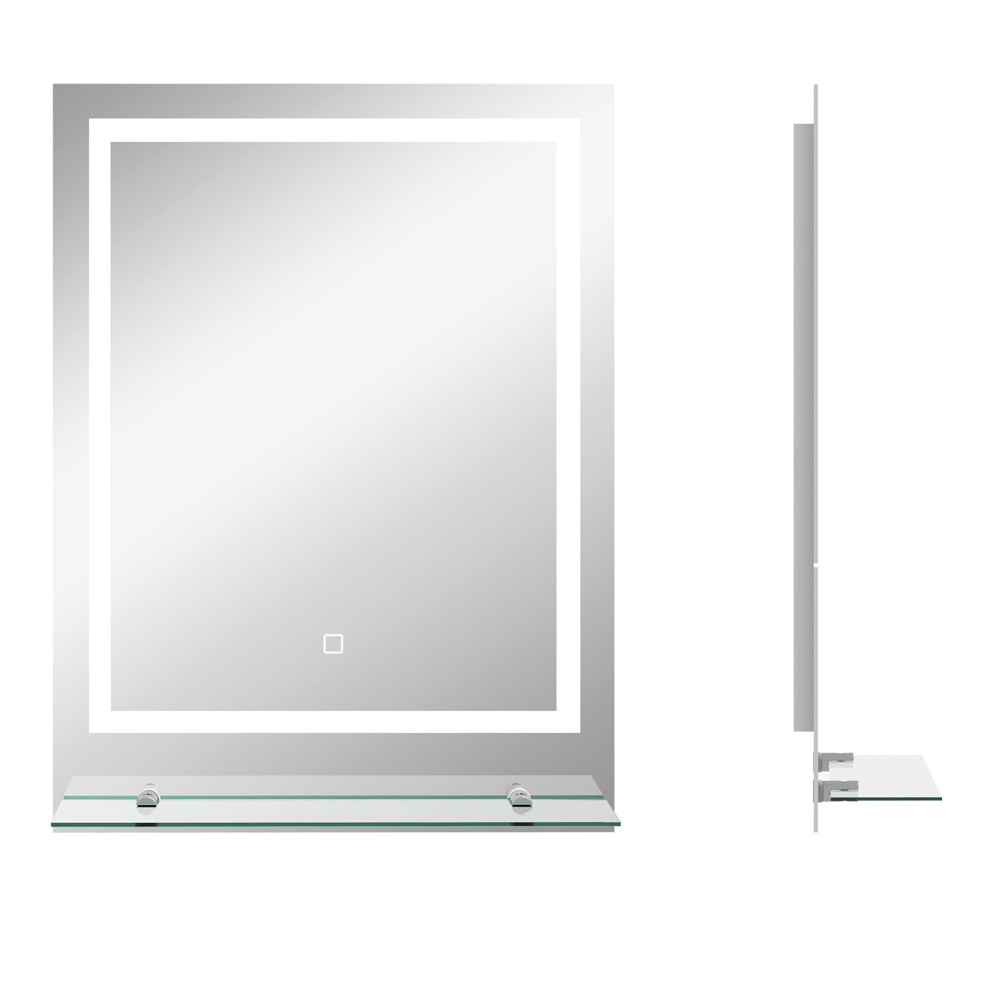 BADSPIEGEL mit Beleuchtung, Wandspiegel mit 3 Lichtfarben, Anti-Beschlag - Transparent, Glas (50/2.7/70cm) - Kleankin