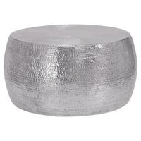 COUCHTISCH Ø90x45 cm rund Silber aus Aluminium Hammerschlag-Optik - Silberfarben, Metall (90/90/45cm) - WOMO-DESIGN