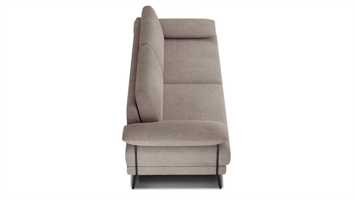 SOFA LORI 3-Sitzer, taupe - Taupe/Schwarz, Holzwerkstoff/Textil (245/87/96cm) - Wozimo