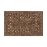 BADEMATTE 45/75 cm Karo-Bordüre, Baumwolle - Braun, Textil (45/75cm) - Homescapes