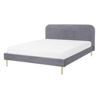 POLSTERBETT 140/200cm Grau Flayat - Grau, Textil (140/200cm) - Beliani