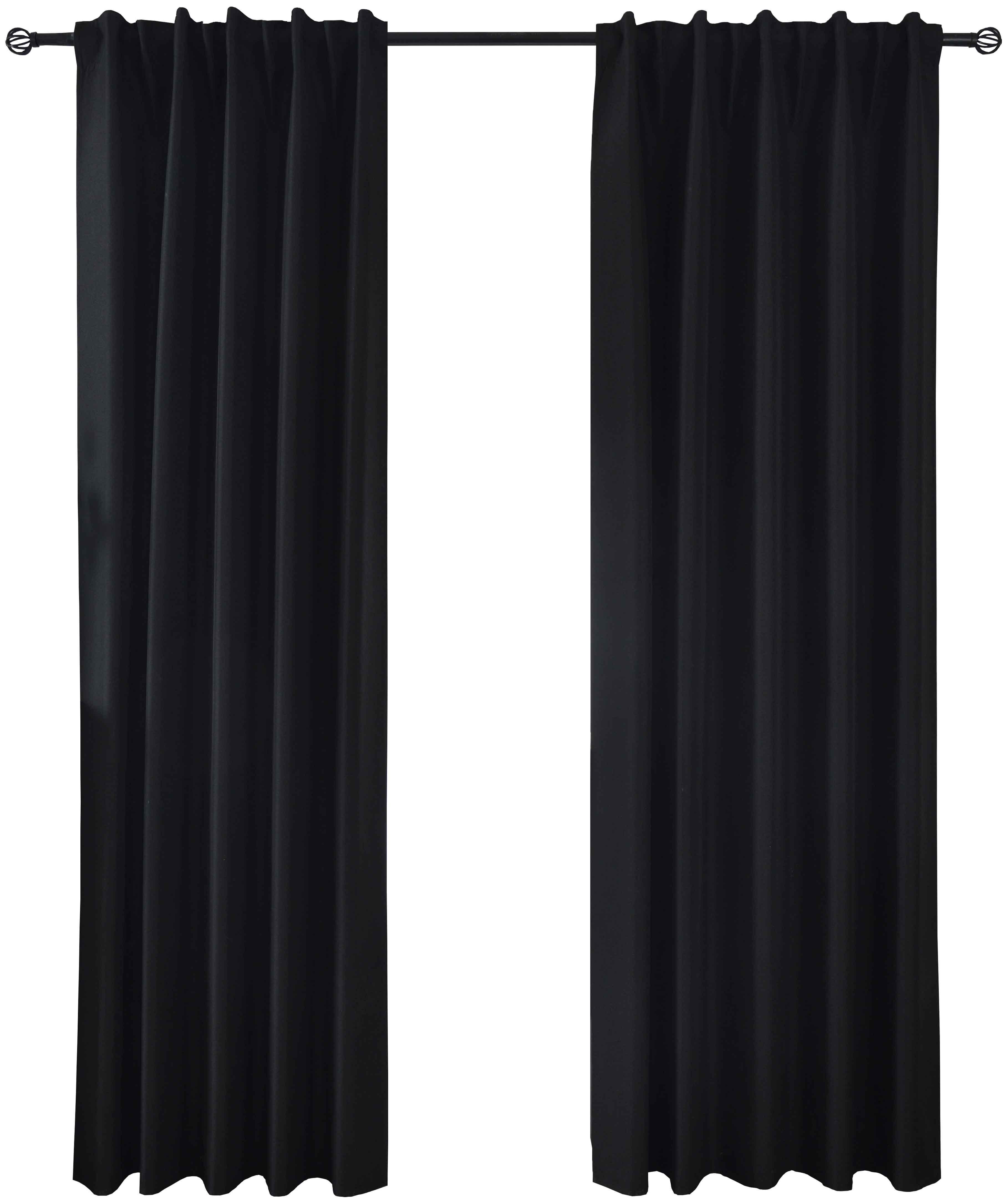 VORHANG 2ER SET BOSTON DARK HxB 245x140 cm Schwarz - Schwarz, Textil (140/245cm) - Gardinenbox