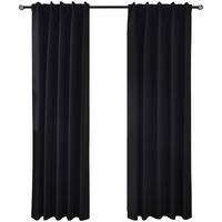 VORHANG 2ER SET BOSTON DARK HxB 245x140 cm Schwarz - Schwarz, Textil (140/245cm) - Gardinenbox
