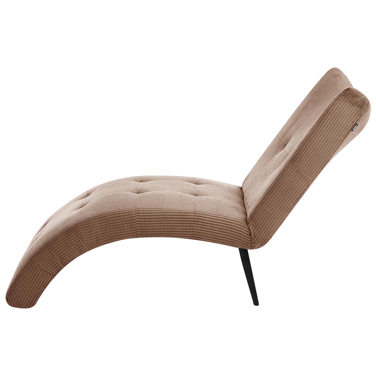 CHAISELONGUE Cord Sandbeige Quilly - Sandfarben/Beige, Textil (83/97/153cm) - Beliani