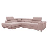 ECKSOFA Torezio Cord, Seite: Links - Rosa, Holz/Textil (274/203cm) - MIRJAN24