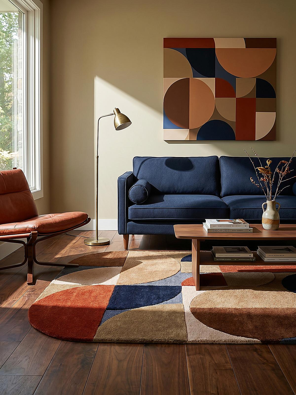 WOLLTEPPICH HALLEIN, geometrisch, Terrakotta-Bunt, 200 x 290 cm - Orange, Textil (200/290cm) - KADIMA DESIGN