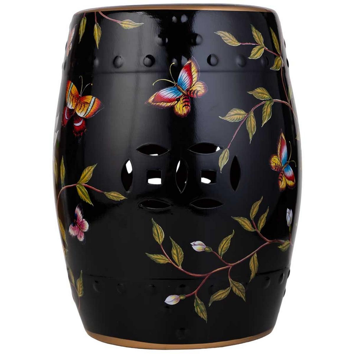 HOCKER, schwarz, 33x45cm - Schwarz, Keramik (33/44.5/33cm) - Wanderlust