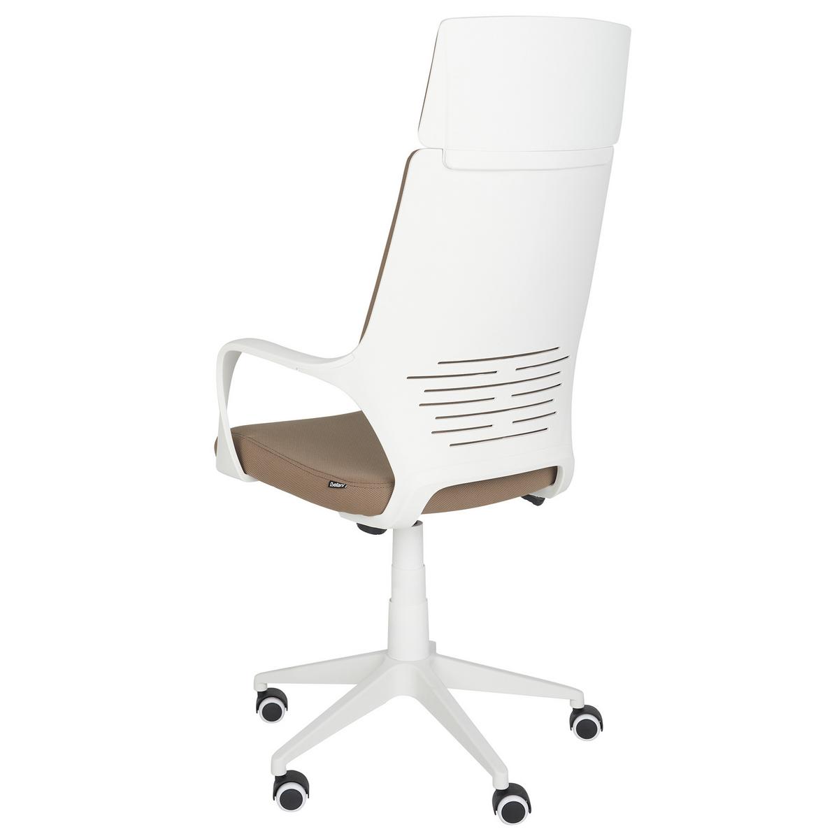 BÜROSTUHL Braun Delight - Braun/Weiß, Textil (64/116/64cm) - Beliani