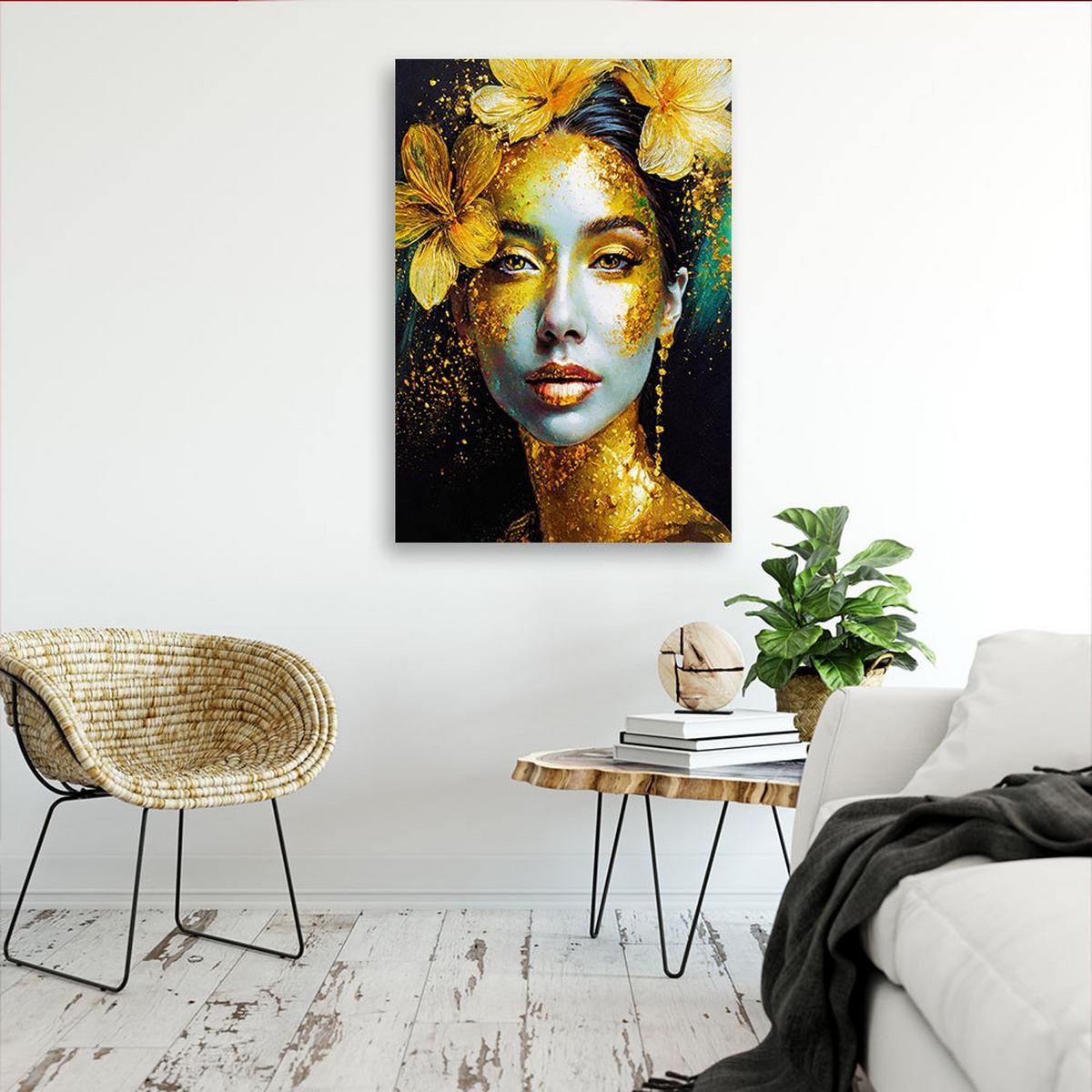 LEINWANDBILD Menschen & Charaktere 30x45cm - Goldfarben, Textil (30/45cm) - Feeby