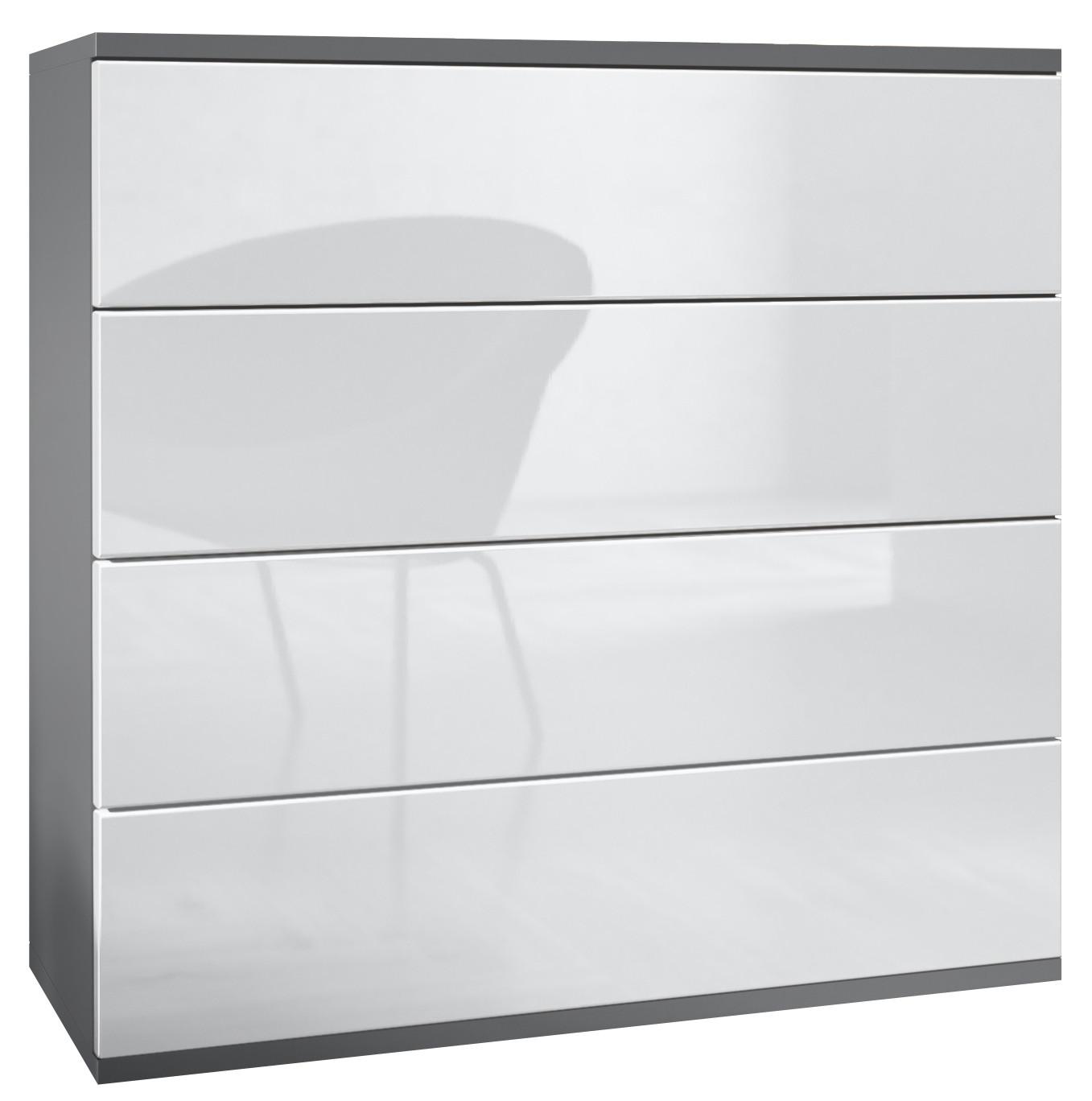KOMMODE Pavos Weiß Hochglanz - Weiß Hochglanz, Holzwerkstoff (76/76/35cm) - Vladon
