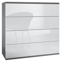 KOMMODE Pavos Weiß Hochglanz - Weiß Hochglanz, Holzwerkstoff (76/76/35cm) - Vladon