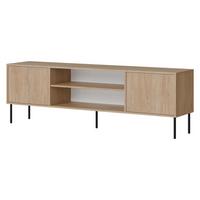 TV-LOWBOARD Domi 180 2D EF - Eichefarben/Schwarz, Holzwerkstoff/Metall (183/60/40cm) - MIRJAN24