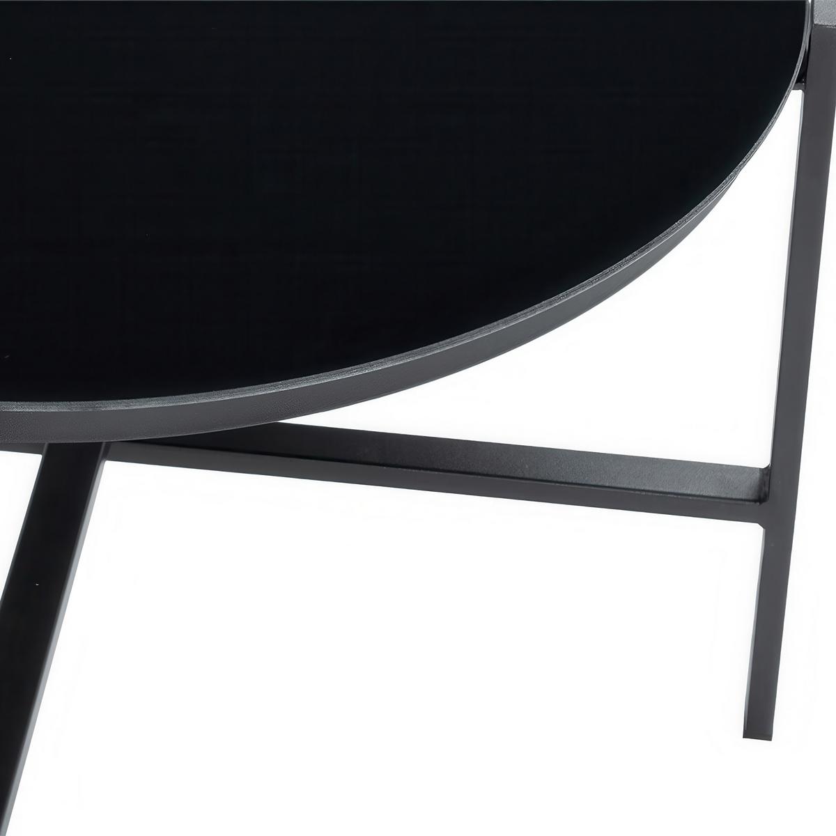 GARTENSET Thaiti, 2-Sitzer-Sofa + 2 Sessel + Couchtisch, Polywood-Armlehnen, Schwarz - Schwarz, Metall - Beautysofa