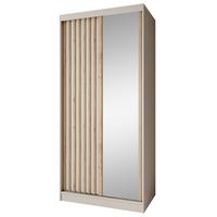 SCHWEBETÜRENSCHRANK Donatello mit 2 Türen. 100 cm, Kaschmir+eiche Artisan - Kaschmir/Eiche Artisan, Holzwerkstoff (100/205/60cm) - Beautysofa