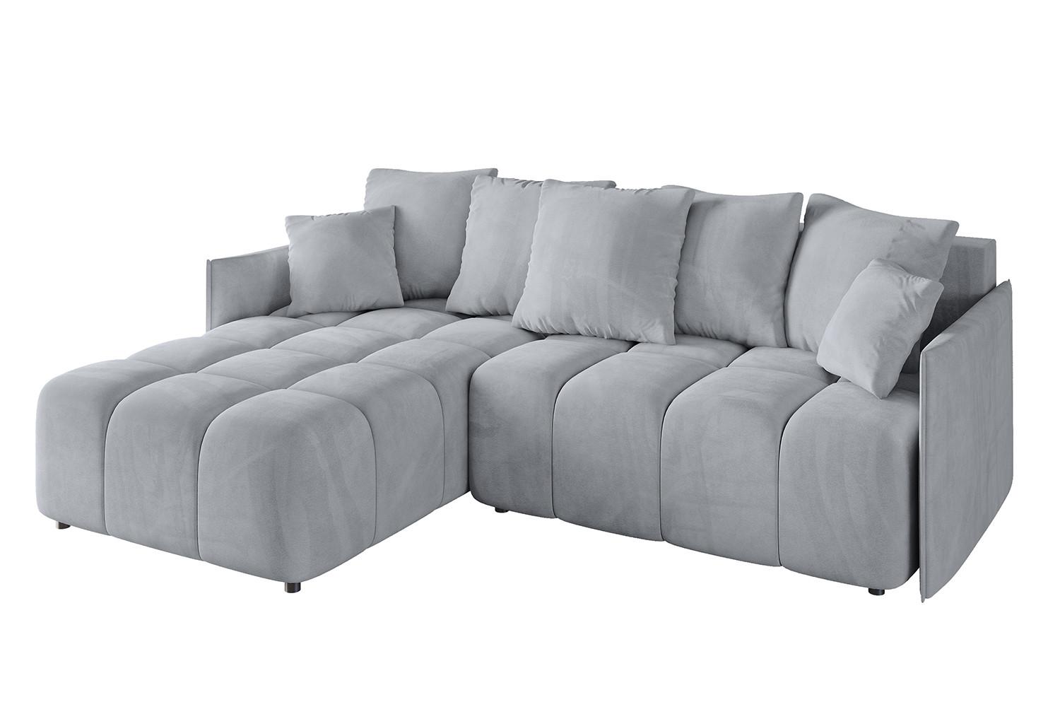 ECKSOFA Ottomane links LONLI-L 251x189x68 Titanfarben Velours - Titanfarben, Holzwerkstoff/Kunststoff (251/189cm) - ALTDECOR