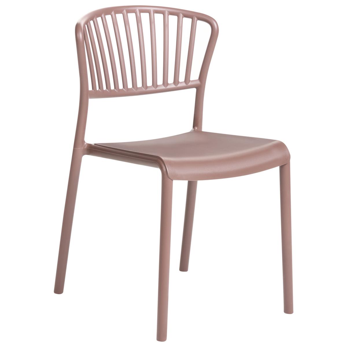 GARTENSTUHL 4er-Set Braun Gela - Braun, Kunststoff (45/78/50cm) - Beliani