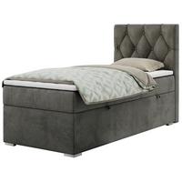 BOXBETT ALDA 90/200 Dunkelgrau Velvet - H3 - Rechts Seite - Dunkelgrau, Holz/Textil (90/200cm) - MKS