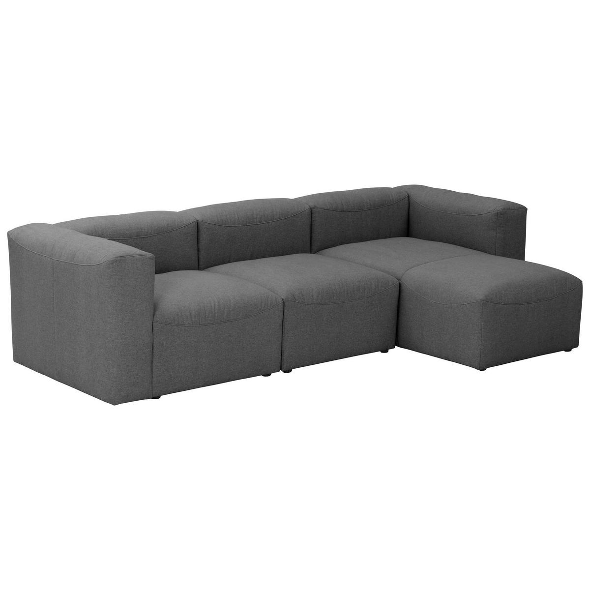 ECKSOFA mit Longchair links Kattrina Flachgewebe anthrazit - Anthrazit, Kunststoff (160/275cm) - 58aufmkessel