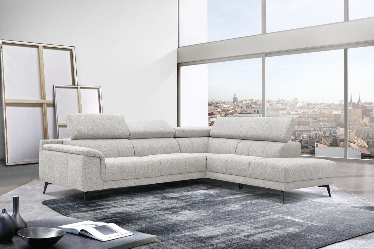 ECKSOFA FIERO 5-Sitzer, creme - Creme/Schwarz, Holzwerkstoff/Textil (290/228cm) - Wozimo