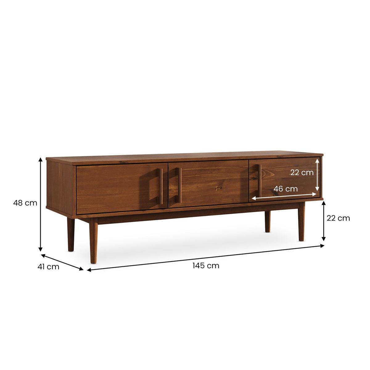 LOWBOARD TECCA - Kastanienfarben, Holz (145/48/41cm) - IDIMEX