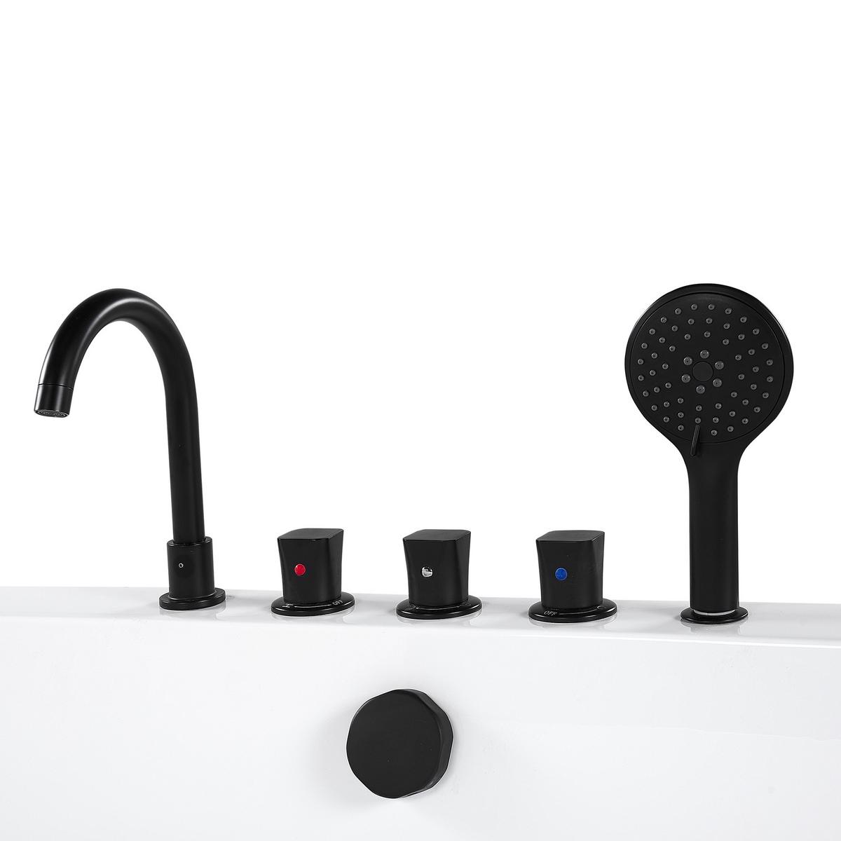 BADEWANNE 75x170x58 cm weiß Quatre - Weiß, Kunststoff (75/58/170cm) - Beliani