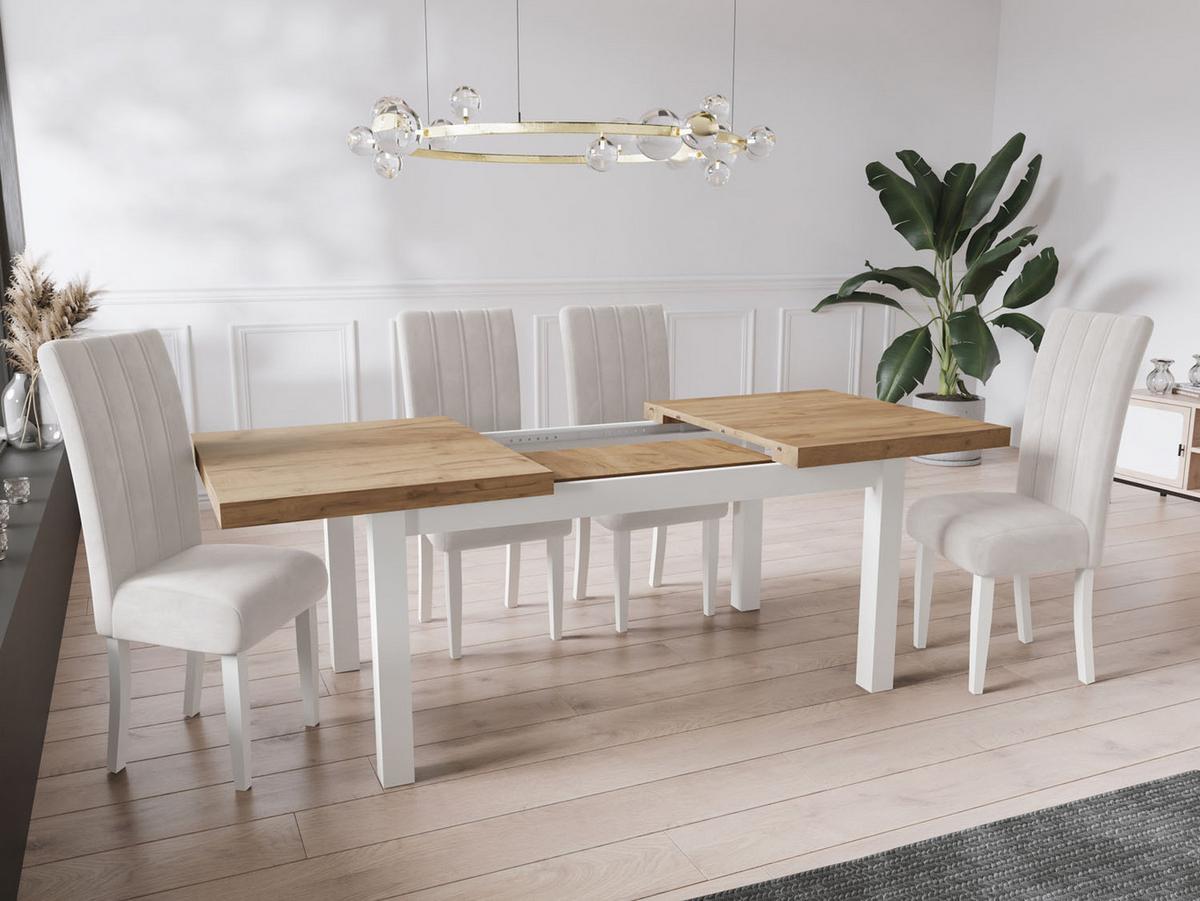 ESSTISCH Avena rechteckig ausziehbar, Wotan Eiche 170/90/78 - Eiche Wotan/Weiß, Holz/Holzwerkstoff (90/250/78cm) - WFL GROUP
