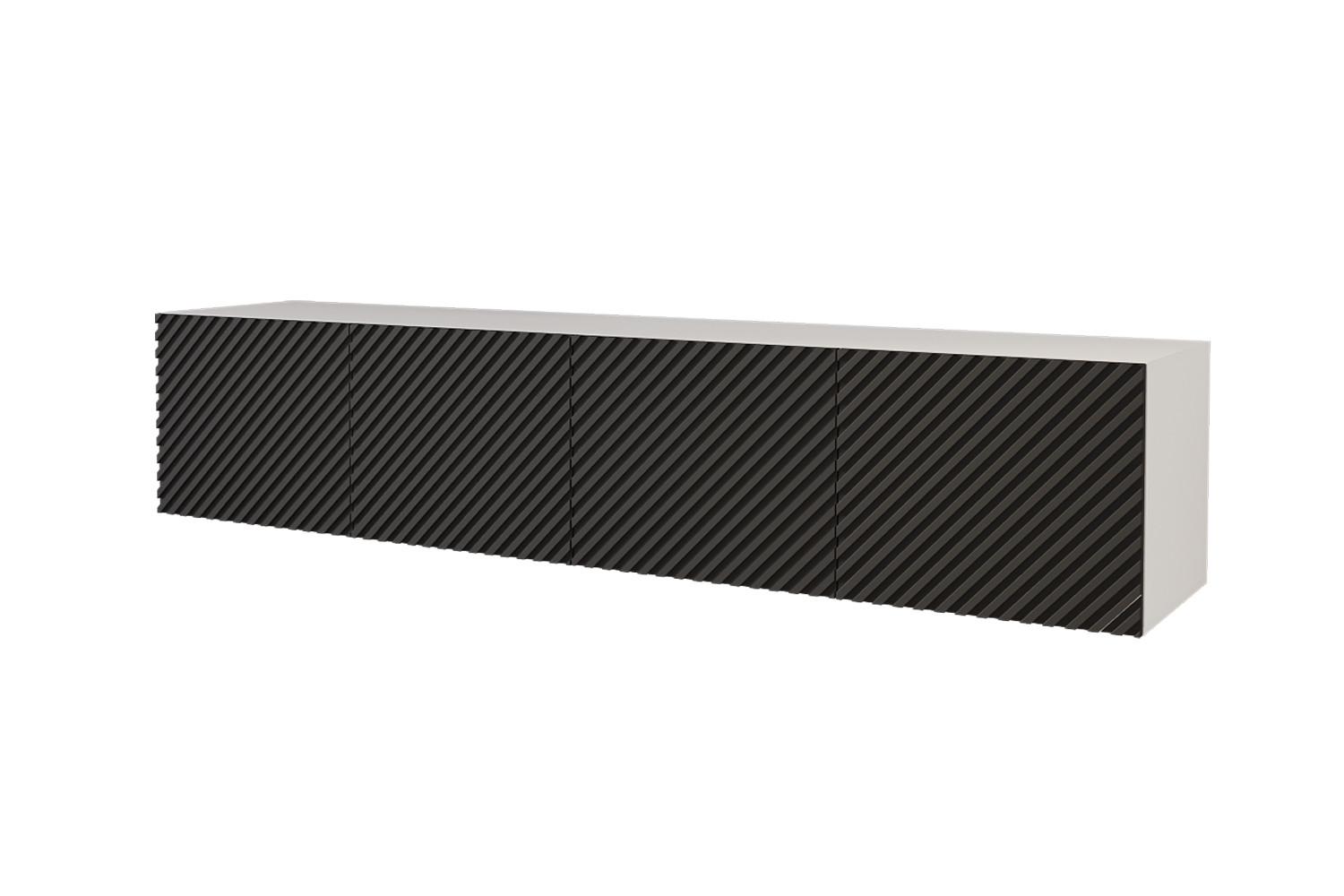 LOWBOARD ZENO-W 2x100x40x40 cm - Weiß / Schwarz - Schwarz, Holzwerkstoff (200/40/40cm) - ALTDECOR