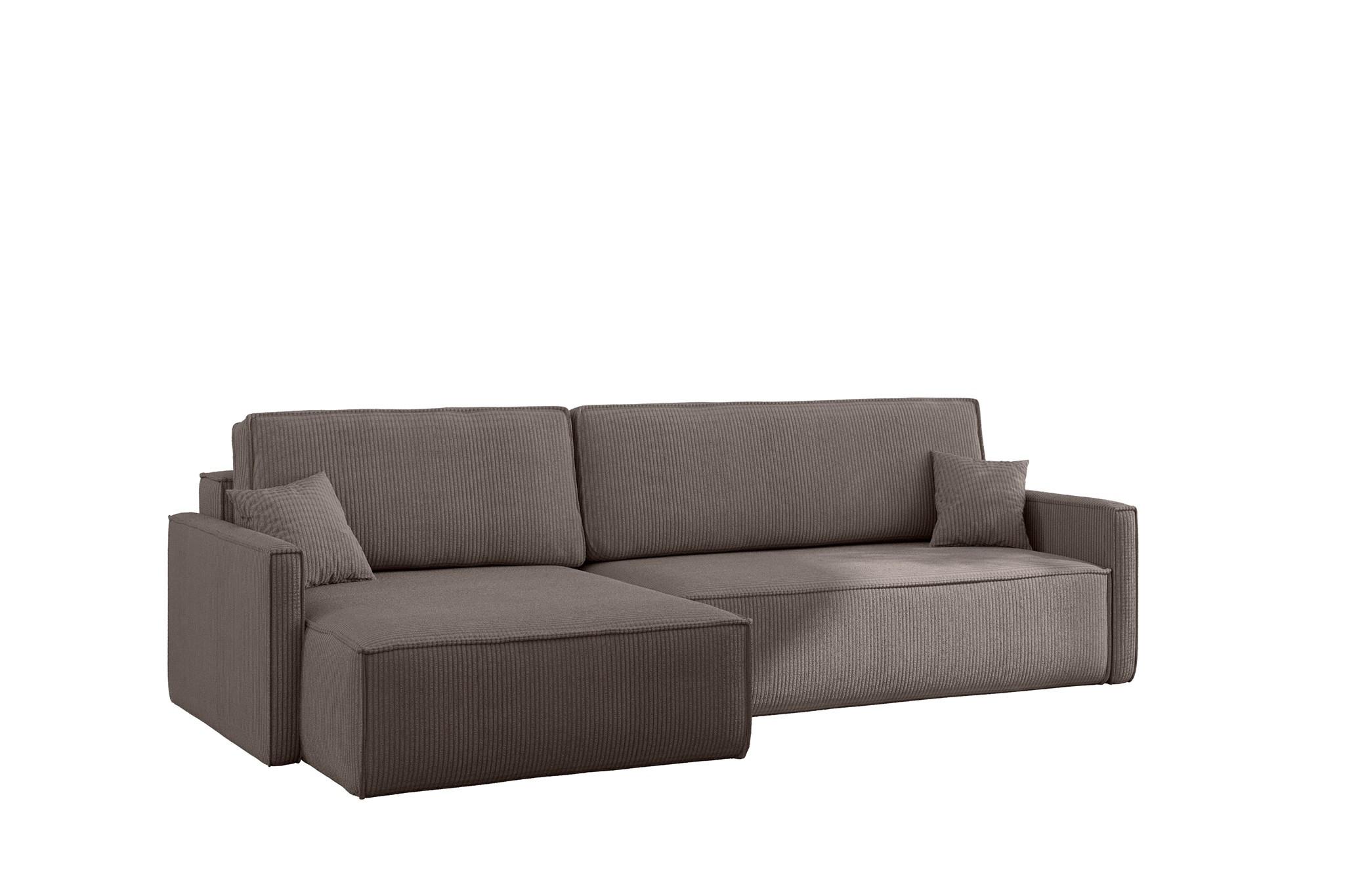 ECKSOFA Louis Scala - Taupe, Holzwerkstoff/Textil (250/142cm) - Fun Möbel