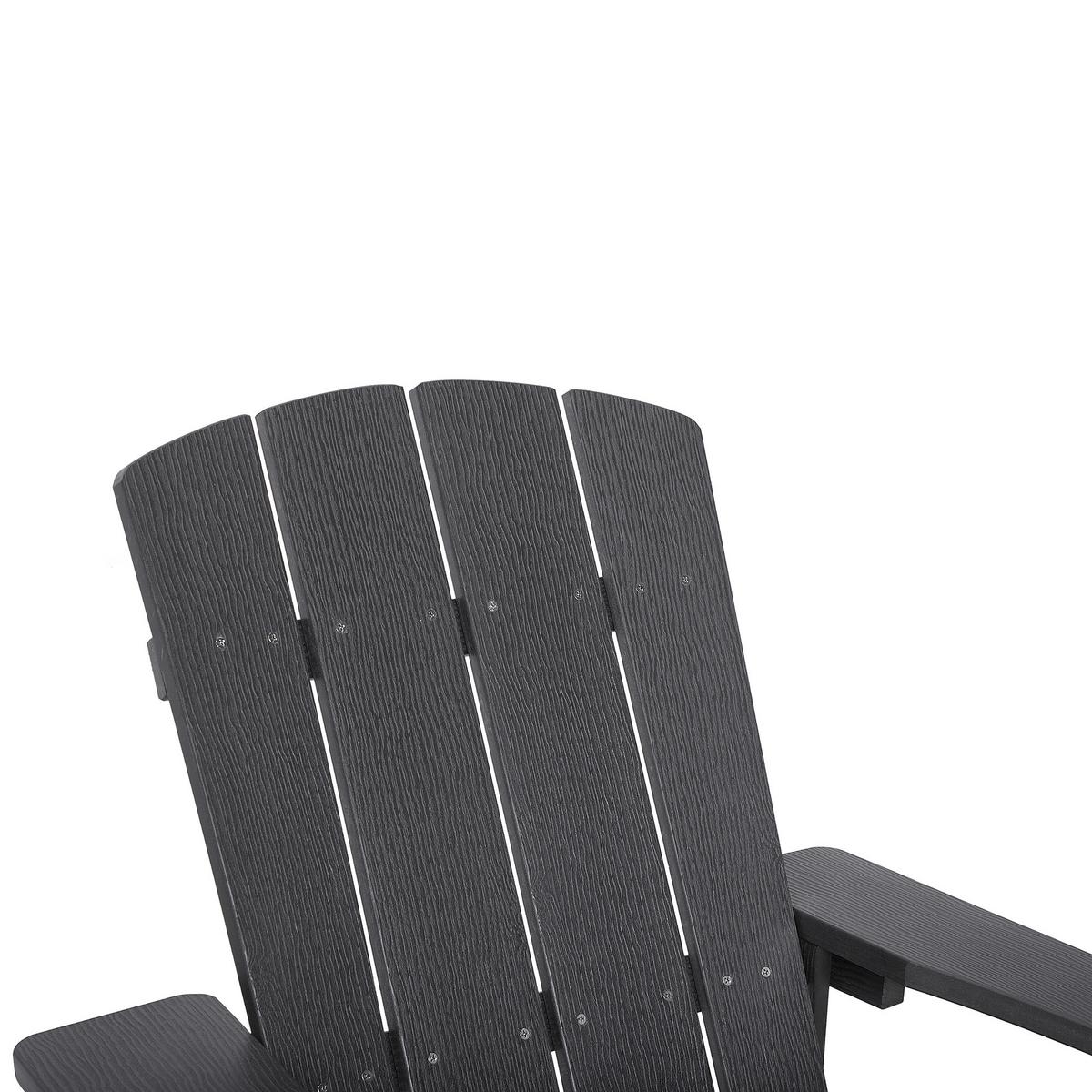 GARTENSTUHL Kunstholz dunkelgrau Adirondack - Dunkelgrau, Kunststoff (75/88/88cm) - Beliani