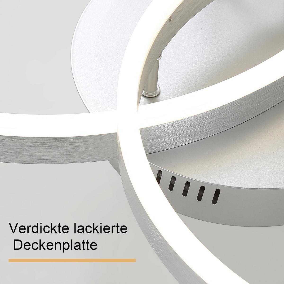 LED-DECKENLEUCHTE Kirak 58/24/82 cm - Silberfarben, Metall (82/58/24cm) - ZMH
