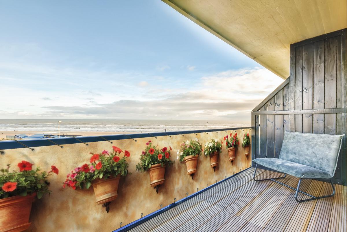 BALKON-SICHTSCHUTZ Blumentöpfe - Wand - Vintage Deko XXL 500x100 cm - Terracotta, Kunststoff (500/100cm) - MuchoWow