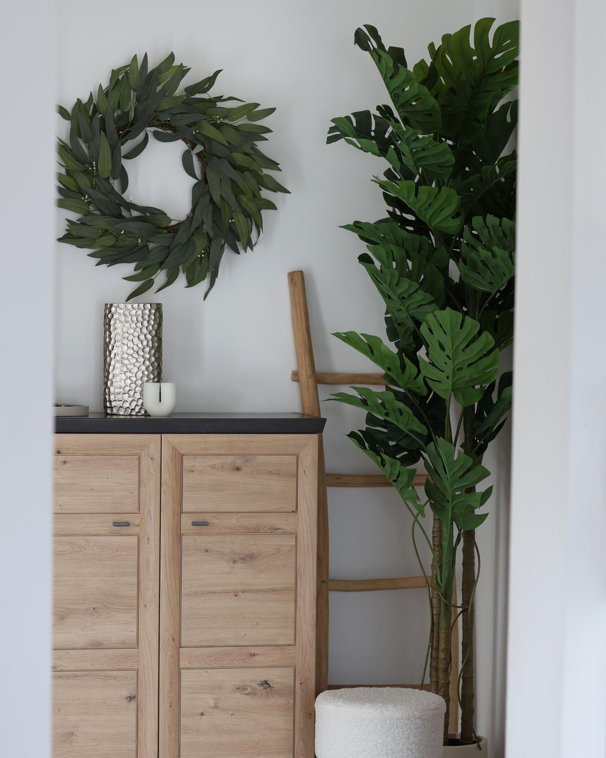 KUNSTPFLANZE im Blumentopf 221 cm Grün/Schwarz Monstera Plant - Schwarz/Grün, Kunststoff (221cm) - Beliani