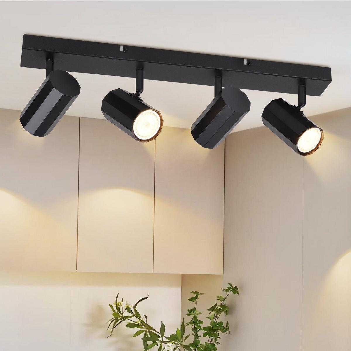 DECKENSTRAHLER Blendend 10.5/5.9/53cm - Schwarz, Metall (10.5/5.9/53cm) - ZMH
