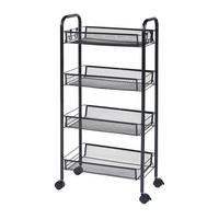 ROLLWAGEN Tromsø - Schwarz, Metall (44/83/26cm) - [en.casa]