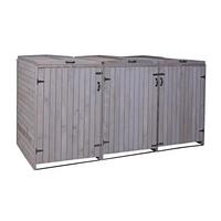 3ER-/6ER-MÜLLTONNENVERKLEIDUNG Anthrazit, Grau - Anthrazit/Grau, Holz (237/126/98cm) - MCW