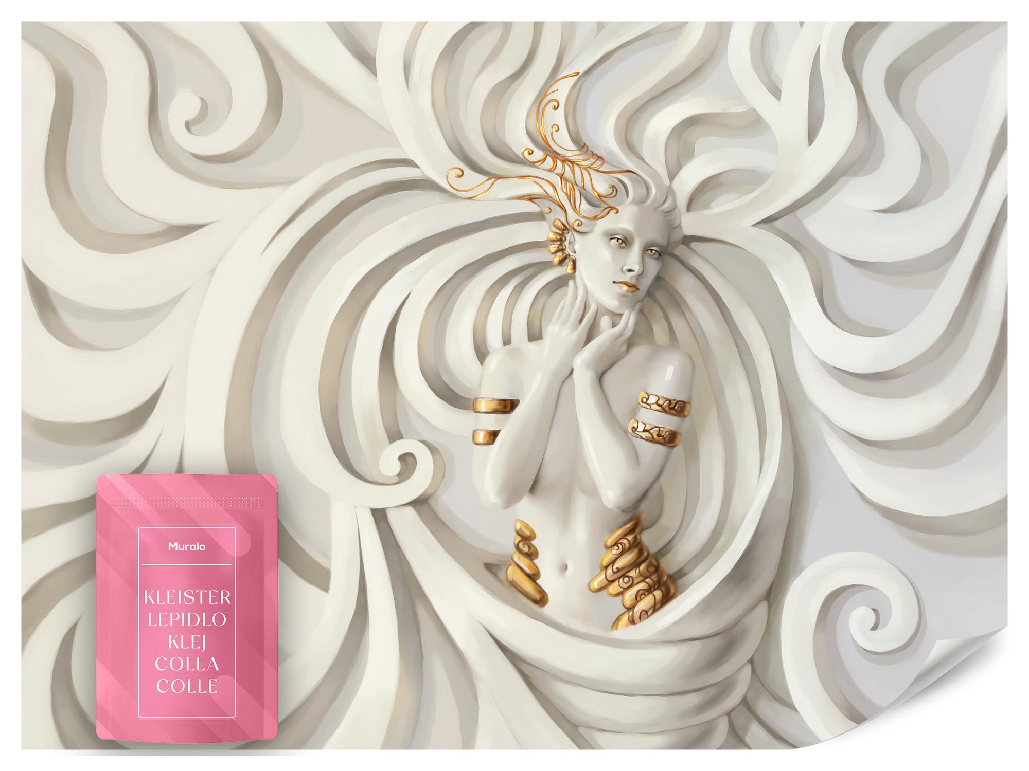 FOTOTAPETE Medusa Abstraktion 3D Effekt 200x140 - Beige, Papier (200/140cm) - Muralo