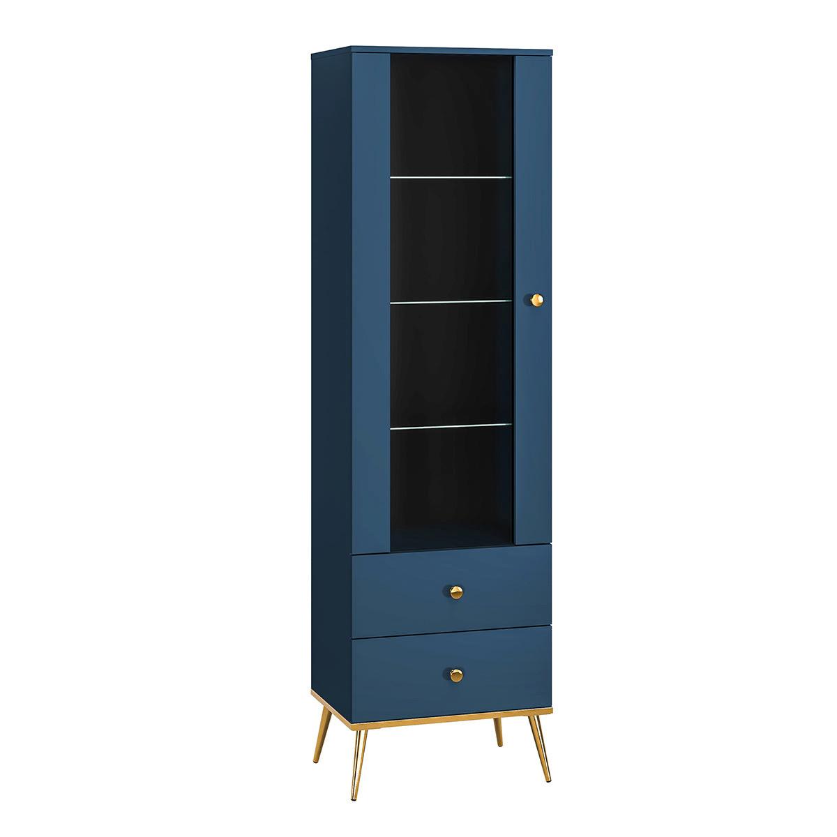 VITRINE Thalia Blau - Blau, Holzwerkstoff (55/190/40cm) - Petits-meubles