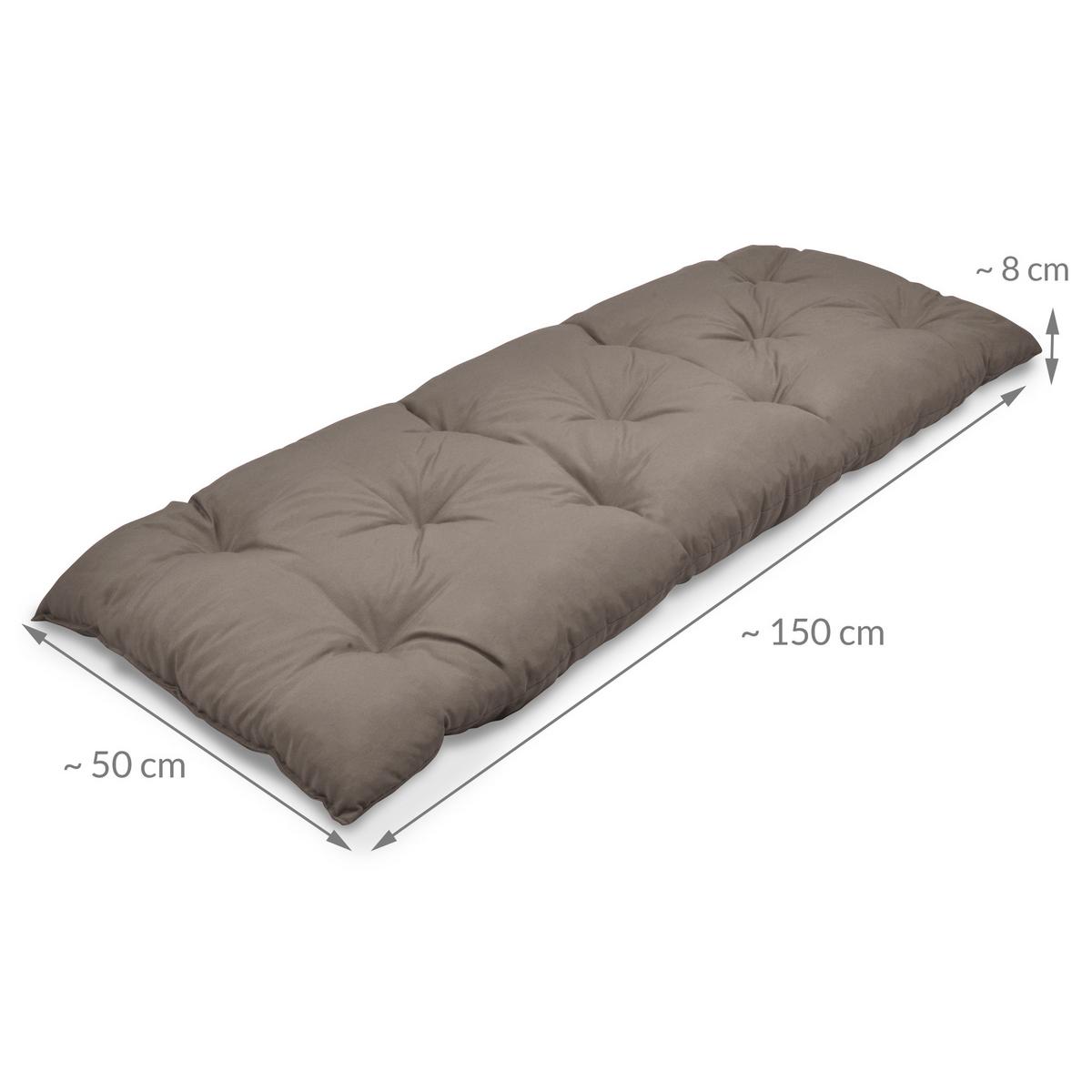 BANKPOLSTER Flair BK 150x50x8cm Taupe - Taupe, Textil (50/100cm) - Beautissu 